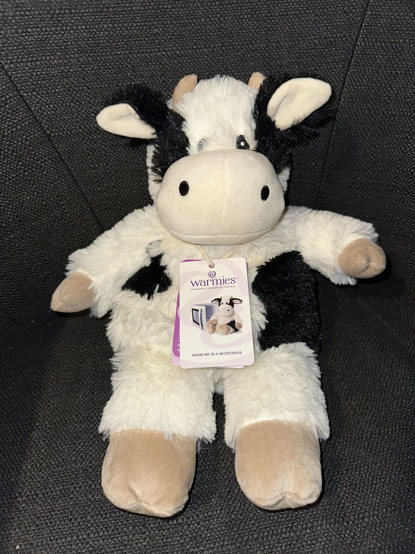 Microwaveable Black & White Cow - Cozy Plush Heatable Lavender Scented Stuffed Animals