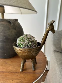Brass Giraffe Planter/Sculptural Decor Piece