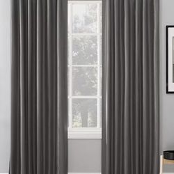 Block Out Window Curtains 52x72-new In Package-Drak Grey