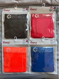 ~ 4 BRAND NEW PAIRS OF SIZE MED ETHIKA STAPLE EMBOSSED PYTHON BRIEFS ~