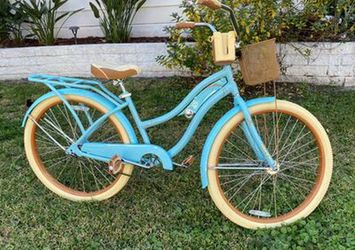 Blue Huffy Cruiser Bike with Basket