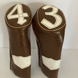 Vintage Faux Leather Golf Club Head Covers