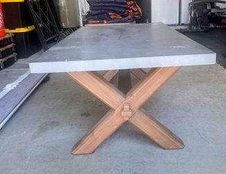 Pottery Barn Abbott Concrete & Acacia Coffee Table
