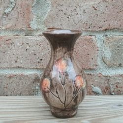 Vintage Fred Devlin Small Signed Floral Vase 