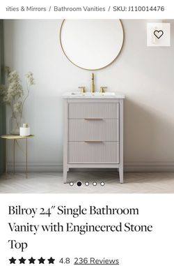 Bilroy 24'' Single Bathroom Vanity with Engineered Stone Top