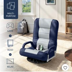 Navy Blue Swivel Floor Gaming Chair