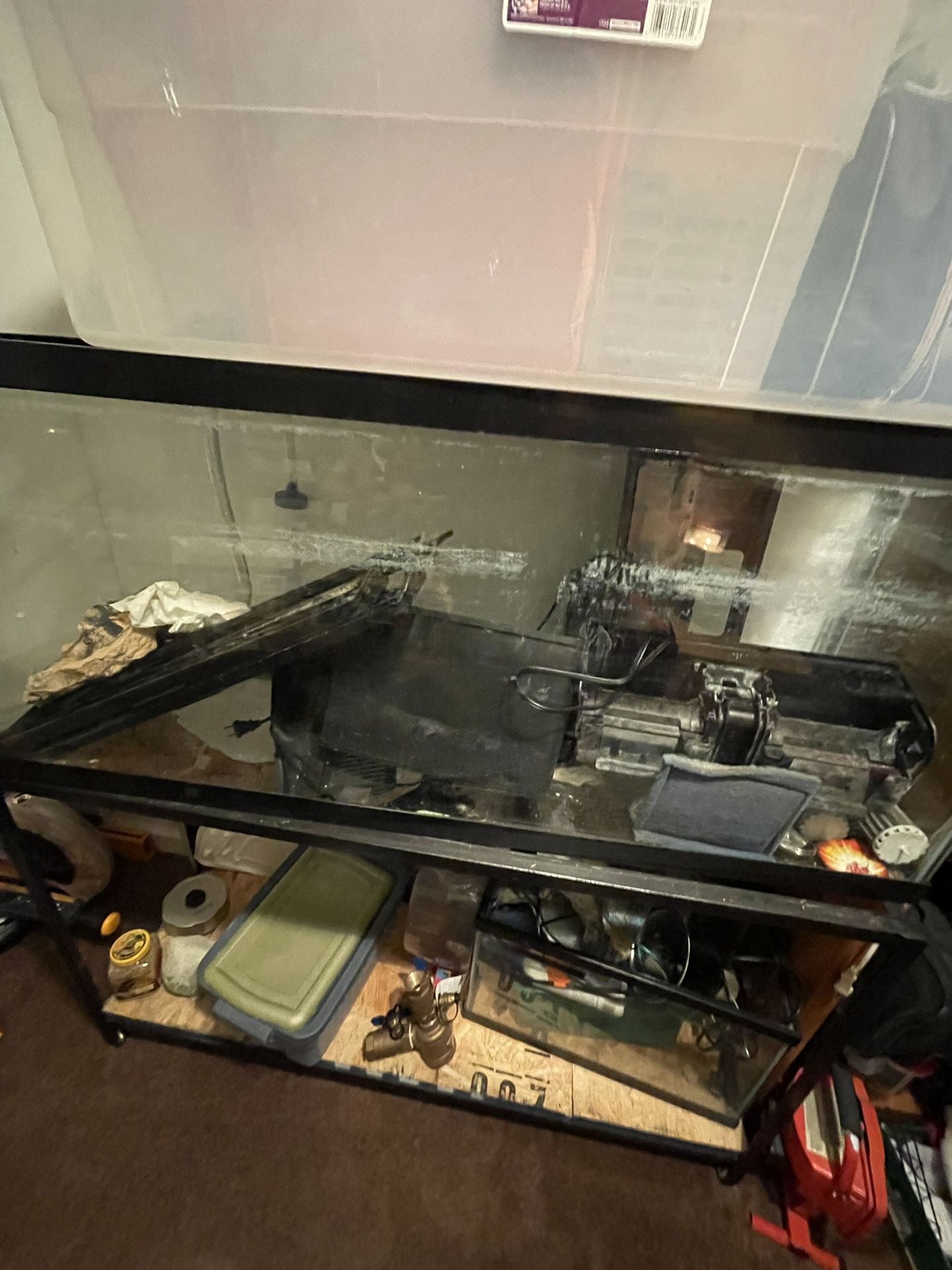 55 Gallon long Fish Tank For Sale With Stand Lights Working Filter And Heater