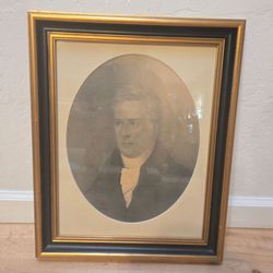 Antique 19thC Charcoal Portrait Gentleman Oval Framed David Bendann MD 19x15"
