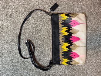 Rare COACH Multicolor Geometric Tribal Crossbody Purse Bag