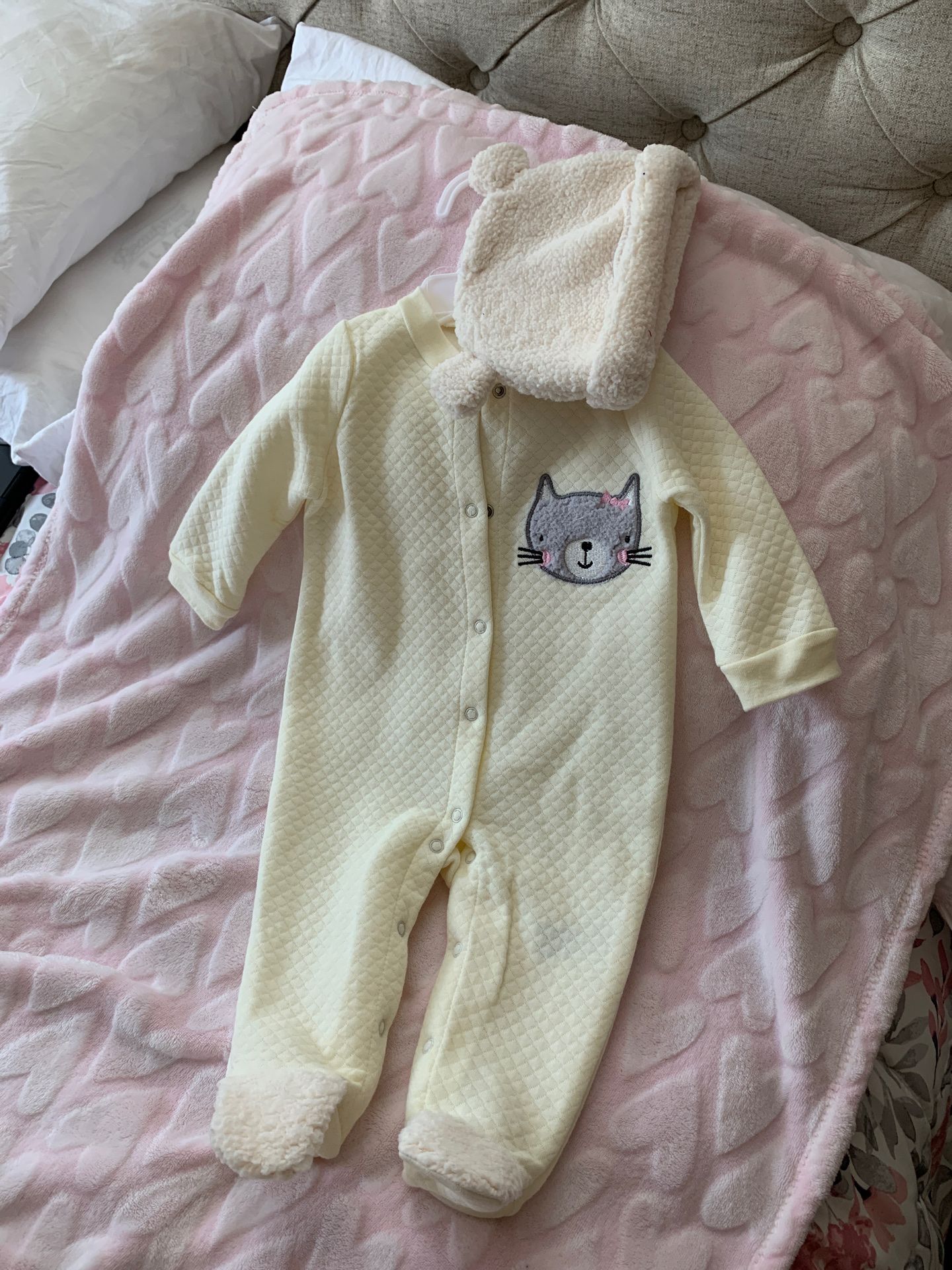 New girls onesie with hat.