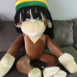 XXL Stuffed Animal Monkey Rasta Dreadlock Reggae Style 4ft Tall