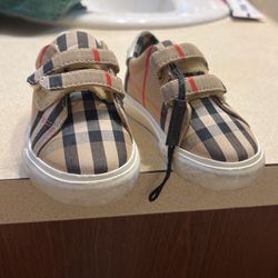 Kid Burberry Shoes And Jackets Shoes Size 18 & Jacket Is 6 Months 