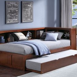 Rowe Cherry Twin Bookcase Bed