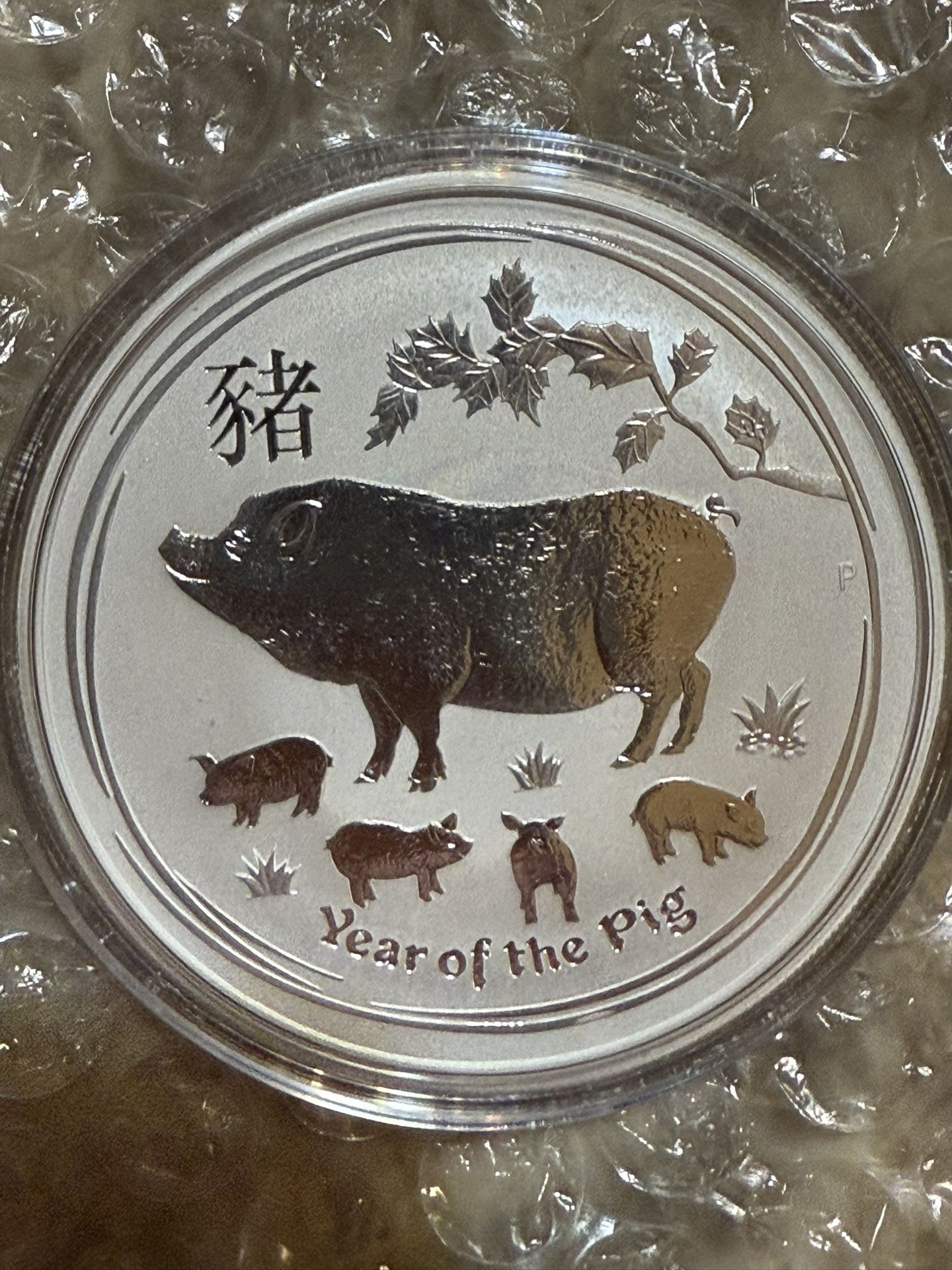 2019 2oz Perth Mint Year Of The Pig Silver Coin 