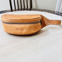 VTG Original BREE Tan Cowhide Leather Fanny Pack Waist Belt Bag Made In Poland