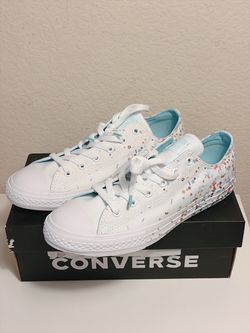 Converse Chuck Taylor All Star Ox Paint Splatter Junior Size 6 White 661839F NIB