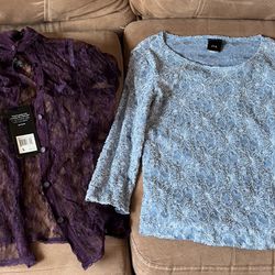 Set of 2 Women’s Shirts Brand New with Tags One Large, One Medium