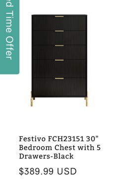Bedroom Chest 5 Drawers