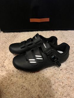 Black Cycling Shoes with Velcro Straps