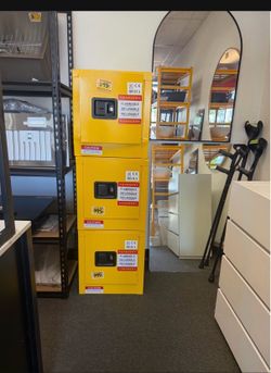 New OSHA Standard Yellow 17"x17" ×18" Flammable Safety Cabinet 11 Gal Cold-Rolled Steel