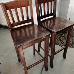 Set of 2 Brown Bar Stools