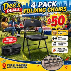 4 Pack Folding Chairs Only $50 Brand New In Box