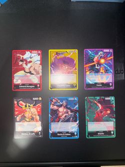 Bandai One Piece Card Game OP17 6x Full Art Leader Lot Kaido Shanks Xebec Luffy