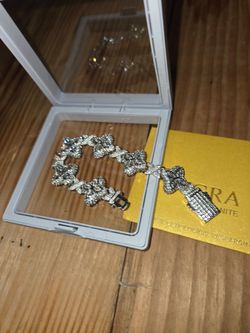 Clover infinity bracelet vvs1 925 silver lab. Diamond