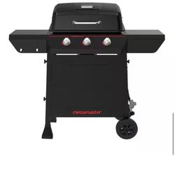 3-Burner Propane Gas Grill in Black with Cover 