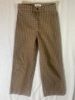 Vtg style Madewell Emmett High Rise Plaid Cropped Wide Leg Pants 25