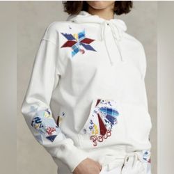 Sweatshirt Polo Ralph Lauren - Logo Quilted Pattern Fleece Hoodie Woman Size M