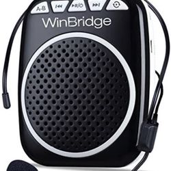 WinBridge WB001 Portable Voice Amplifier with Headset Microphone Personal Speaker Mic Rechargeable Ultralight for Teachers, Elderly, Tour Guides, Coac