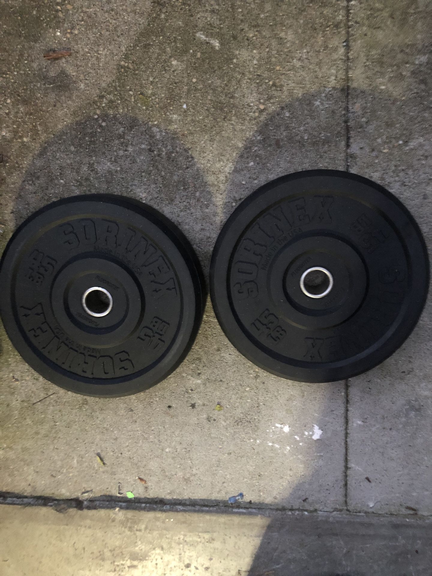 Pair of 45 Lb Olympic Bumper Plates 