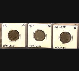 3 Buffalo Nickels