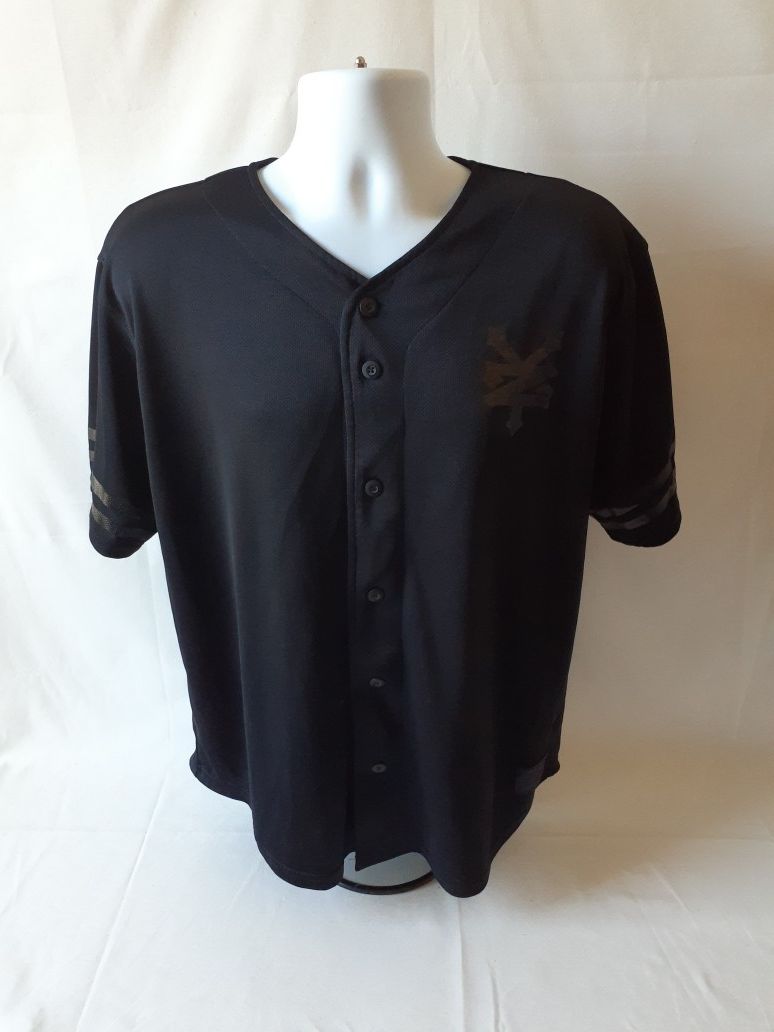 Zoo York men's black short sleeve button-down Jersey size L