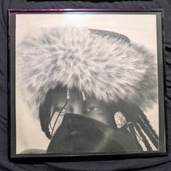 Vintage Black And White Picture Of A Eskimo Girl