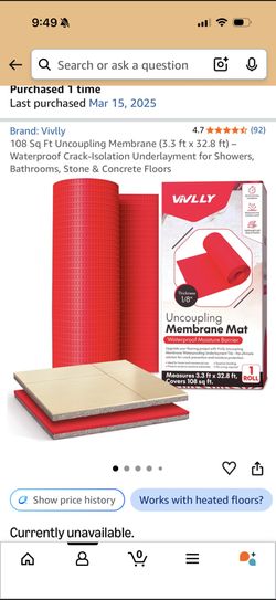 108 Sq. Ft. Uncoupling Membrane for Tile Installation