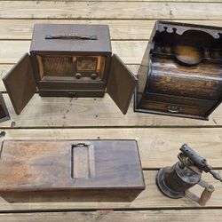 Antique Radio, 1Smoker Cabinet, Cash Drawer