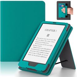 Lainergie Kindle Case for New 6" Kindle (11th Generation, 2024/2022 Release), Slim PU Leather Smart Shell Cover for Kindle Basic with Stand, Hand Stra