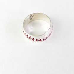 Silver baseball ring