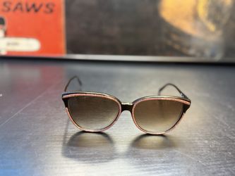 VTG French Made Cat Eye Sunglasses Purple Snakeskin Arms Brown Gradient Read