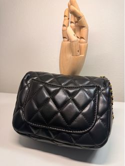 Black Quilted Leather Crossbody Bag