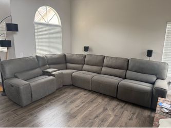 Grey reclining sectional