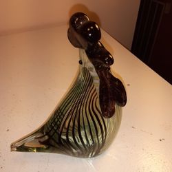 Art Glass Rooster Figurine