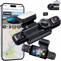 Neideso 4K 4 Channel Dash Cam Front Rear, 3" Touch Screen, WiFi GPS, 360° Car Camera, AI Driver Monitor System, Night Vision, HDR, Truck, SUV