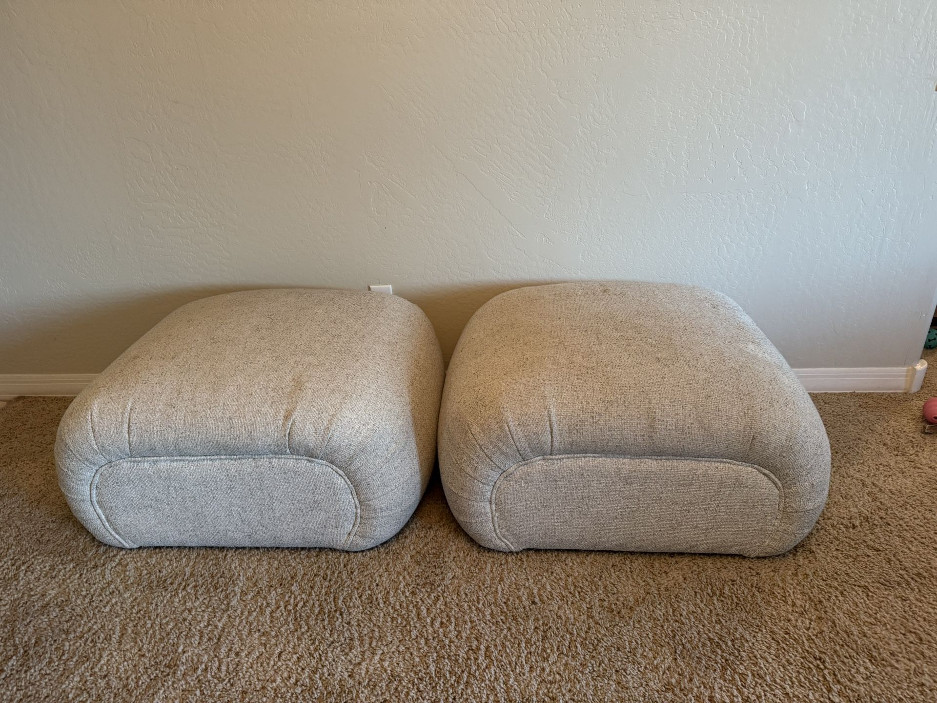 Two 36” Beige Ottoman
