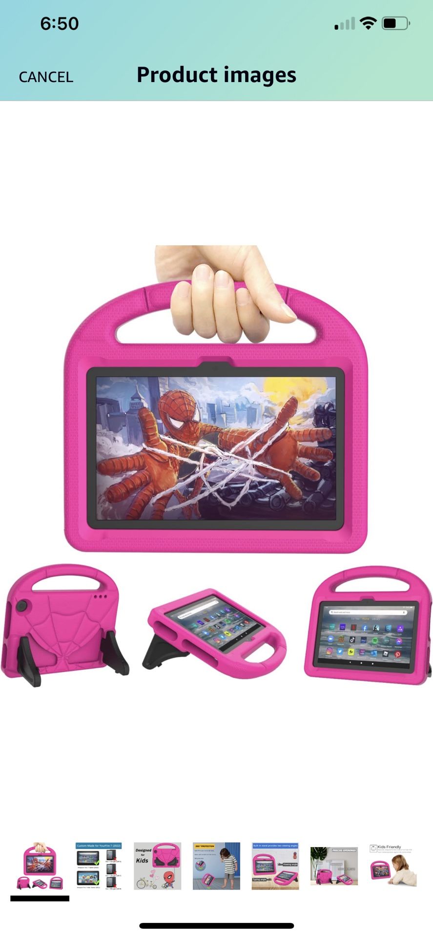 All-New Fire 7 Tablet Case for Kids (12th Generation, 2022 Release) - DICEKOO Lightweight Shockproof Kid-Friendly Cover with Handle & Kickstand for Ki