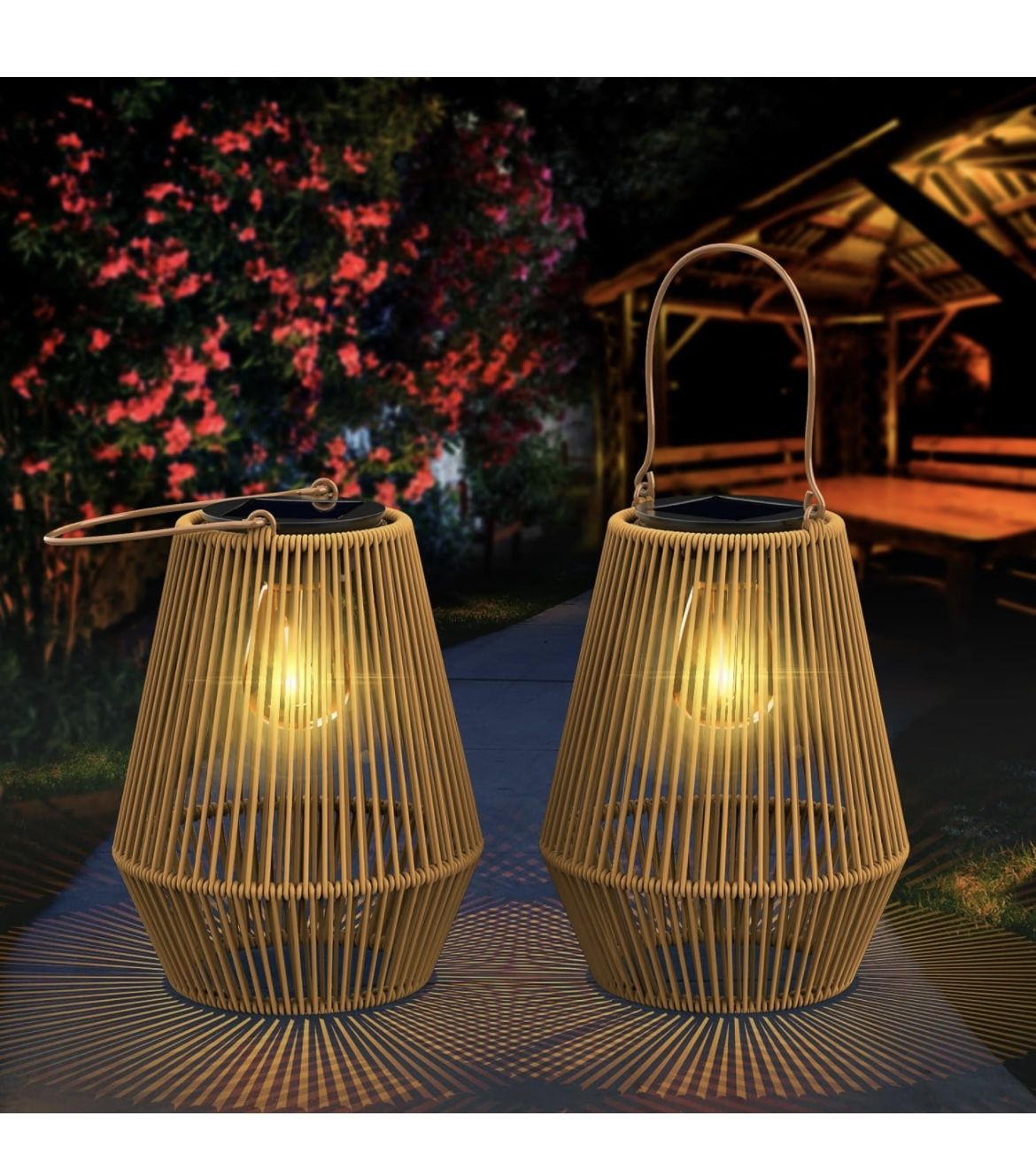 Solar Lights Outdoor Waterproof Solar Lights for Outside Hanging Solar Lantern Solar Table Lamp Lights Decoration for Garden,Yard,Patio,Porch,Trees,La