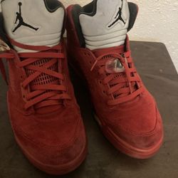 Jordan 5 red suede