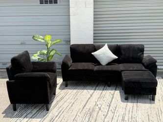 🖤 BRAND NEW BLACK SOFA SET – FREE SAME DAY DELIVERY IN DALLAS! 🖤